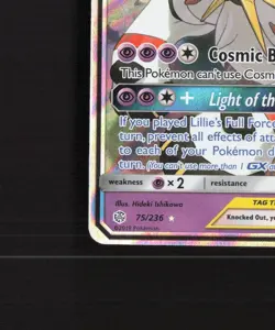 Solgaleo & Lunala GX 75/236 Cosmic Eclipse Ultra Rare Holo Pokemon Card NM - Image 5