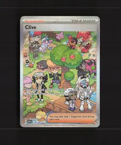 Clive 236/091 Paldean Fates Full Art SIR Rare Holo Pokemon Card NM - Image 1