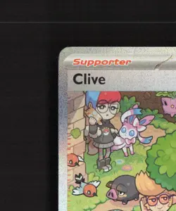 Clive 236/091 Paldean Fates Full Art SIR Rare Holo Pokemon Card NM - Image 3