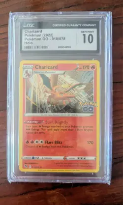 CGC Graded Mint 10, Charizard Pokemon Go Holo Card 10/078, Pokemon TCG, English - Image 1