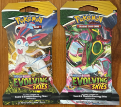 2-Pack Lot, Pokemon Evolving Skies Sleeved Booster Pack | Factory Sealed - Image 1