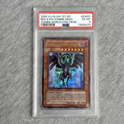 2008 Yu-Gi-Oh! 1st Ed. Holo Red-Eyes Zombie Dragon #SDZW-EN001 PSA 6 - Image 1