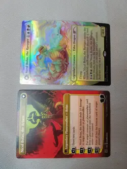 MTG Nicol Bolas The Ravager Secret Lair Foil & Non Foil Thick Stock 2 Cards NM + - Image 1