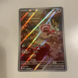 Pokemon TCG Mega Evolution Base Set: Stufful 154/132 Illustration Rare Card NM - Image 1