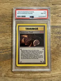GRADED PSA 8 1999 Pokemon Fossil Mysterious Fossil #62 - Image 1