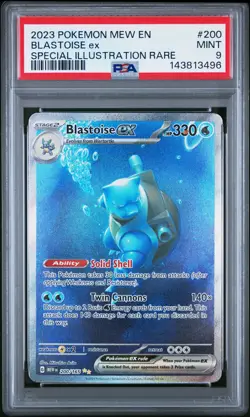 2023 Pokemon Mew En-151 #200 Blastoise Ex Special Illustration Rare PSA 9. - Image 1