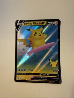 Pokemon Celebrations Surfing Pikachu V 008/025 Holo. Pack Fresh Ships ASAP! - Image 3
