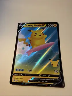 Pokemon Celebrations Surfing Pikachu V 008/025 Holo. Pack Fresh Ships ASAP! - Image 4