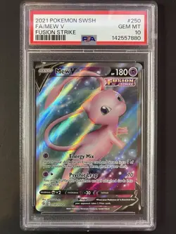 Pokemon Mew V 250/264 PSA 10 Fusion Strike Full Art Holo - Image 1