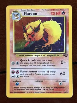 Pokemon Jungle Flareon 3/64 Holo Rare MP - Image 1