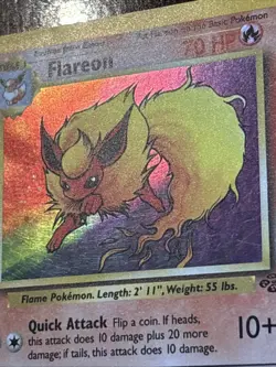 Pokemon Jungle Flareon 3/64 Holo Rare MP - Image 5