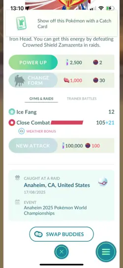 Pokemon Go Legendary Zamazenta ( Normal ) ( Reduced) - Image 2