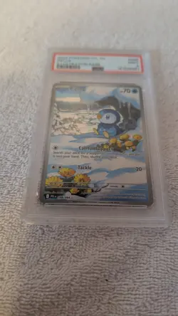 2025 POKEMON PFL EN-PHANTASMAL FLAMES ILLUSTRATION RARE #098 PIPLUP PSA 9 - Image 3