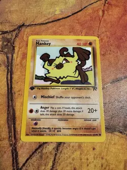 1st Edition Mankey 61/82 | WOTC Gen 1 Pokemon | Vintage Team Rocket - Image 1