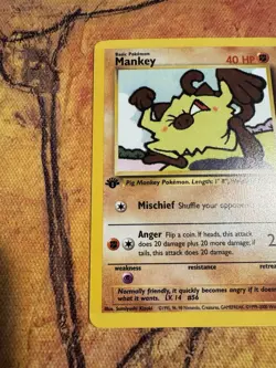 1st Edition Mankey 61/82 | WOTC Gen 1 Pokemon | Vintage Team Rocket - Image 3