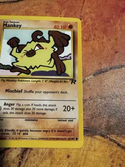 1st Edition Mankey 61/82 | WOTC Gen 1 Pokemon | Vintage Team Rocket - Image 4