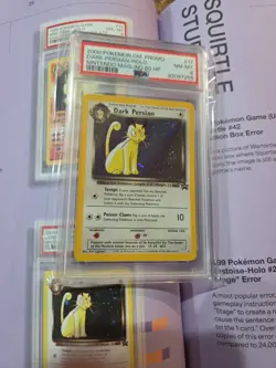 PSA 8 Dark Persian #17 No 60 HP Error Pokemon Card Black Star Promo SWIRL - Image 4