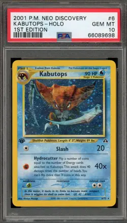 Pokemon Kabutops Neo Discovery 1st Edition Holo Rare #6 PSA 10 Gem Mint - Image 1