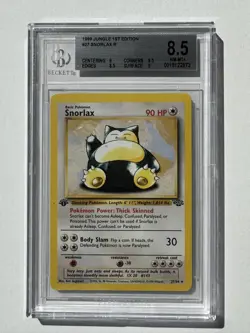 1999 Pokemon Jungle 1st Edition #027 Snorlax BGS 8.5 - Image 1