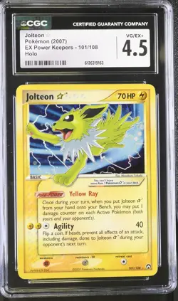 CGC 4.5 Jolteon Gold Star 2007 EX Power Keepers 101/108 Holo Pokemon Card - Image 1