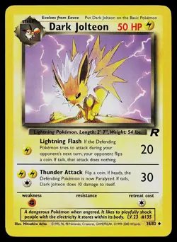 Pokemon Card - Dark Jolteon Team Rocket 38/82 Uncommon - Image 1