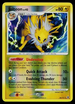 Pokemon Card - Jolteon Rising Rivals 26/111 Rare Reverse Holo - Image 1