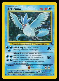 Articuno 2/62 Holo Rare Fossil Pokemon Card - Image 1