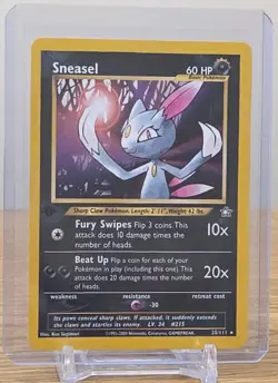 Sneasel - 25/111 - Pokemon Neo Genesis 1st Edition Rare Card WOTC NM - Image 1
