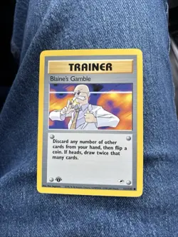 Pokemon TCG Blaine's Gamble Trainer Gym Heroes 1st Edition 121/132 Regular WOTC - Image 3