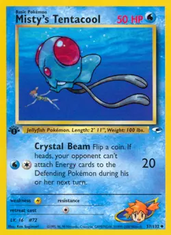 Pokemon TCG: Gym Heroes - Misty's Tentacool - 1st Edition - Near Mint - Image 1
