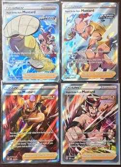 Pokemon Cards Lot (All 4 Mustard Full Art Trainers - Brilliant & Darkness M/NM) - Image 1