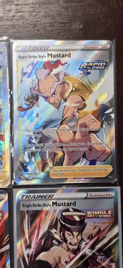 Pokemon Cards Lot (All 4 Mustard Full Art Trainers - Brilliant & Darkness M/NM) - Image 3