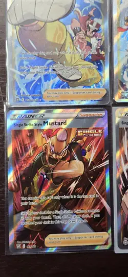 Pokemon Cards Lot (All 4 Mustard Full Art Trainers - Brilliant & Darkness M/NM) - Image 5