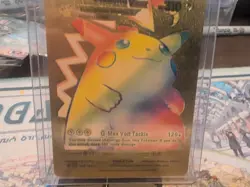 Pikachu VMAX 044/185 Rainbow Rare Gold Foil Collectible Pokemon Card FAN ART - Image 4