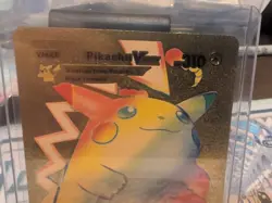 Pikachu VMAX 044/185 Rainbow Rare Gold Foil Collectible Pokemon Card FAN ART - Image 5