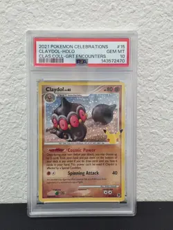 PSA 10 GEM MINT Claydol 15/106 Celebrations Classic Collection - Pokemon TCG - Image 1
