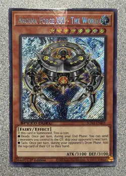 Arcana Force XXI - The World SGX4-ENB01 Secret Rare 1st Edition VLP - Image 1