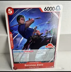 Roronoa Zoro OP11-016, UC, RED STRAW HAT LOGO 30, One Piece card, Akanegumo, ENG - Image 1