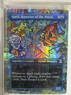 April, Reporter of the Weird (Borderless) #206 TMT Magic MTG FOIL TMNT Scene - Image 1
