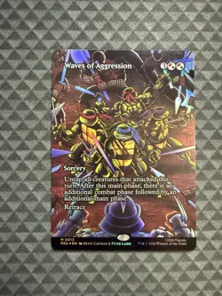 MTG Waves of Aggression #0013 Foil Borerless Mythic TMNT Source Material (PZA) - Image 1