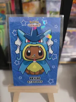 Eevee Gyarados Poncho - Star Holo - Let's Go Eevee Database - Pokemon Card - Image 1