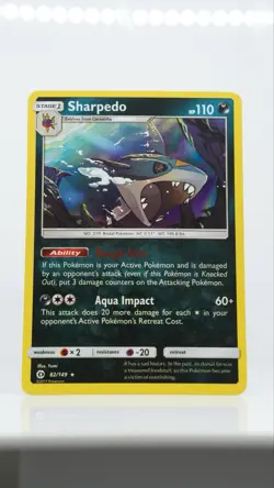 Sharpedo 82/149 SM Base Set Holo Rare Stage 1 110 HP Aqua Impact Pokemon Card - Image 1