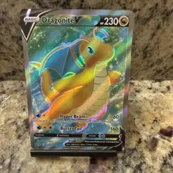 Pokemon TCG Dragonite v Full Art Holo Ultra Rare Card Pokemon Go 076/078 - Image 1