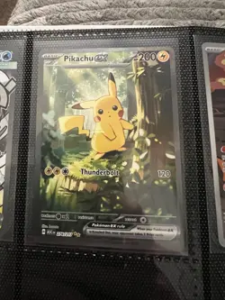 Pokemon Pikachu EX Holo Rare Thunderbolt 200 HP Card 276/217 ASC Set - Image 1