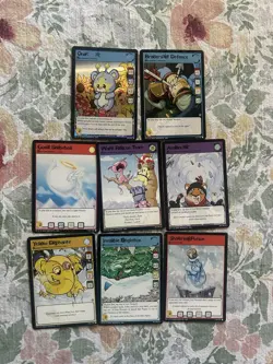 Neopets Cards Lot Hannah and the Ice Caves Lot of 8 cards Holo Included - USED - Image 1