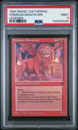 CRIMSON MANTICORE Legends Rare PSA 9 Vintage MTG [Nostalgium] - Image 1