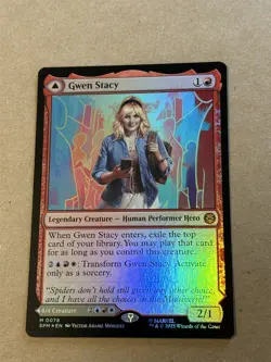 mtg foil Gwen Stacy / Ghost Spider, mythic rare, Spiderman set, unplayed - Image 1