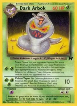 Moderately Played Dark Arbok - 19/82 - Rare - Unlimited Edition Pokemon Team Roc - Image 1