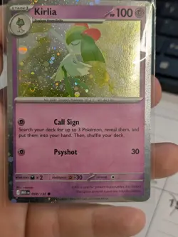 Pokemon Kirlia Cosmos Holo With SWIRL 059/132 Mega Evolution - Image 1