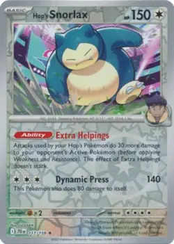 117/159 Hop's Snorlax REVERSE HOLO - Pokemon - Journey Together - Image 1